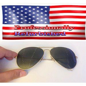 Ray Ban RB3025 Gold Aviator Sunglasses With New PO